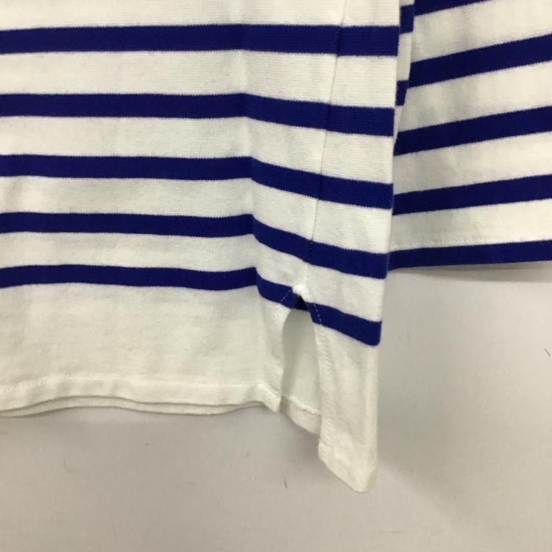 オーシバル ORCIVAL Tシャツ 七分袖 1 ボーダー柄 白 / ホワイト / X 青 / ブルー / レディース USED 古着 中古 10134669