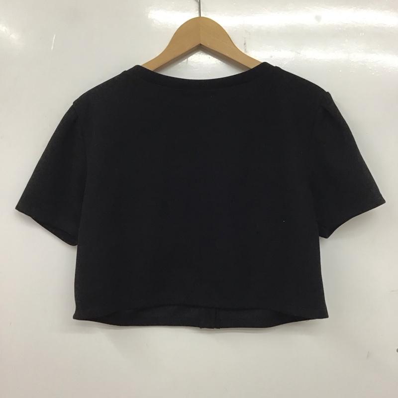 ローリーズファーム LOWRYS FARM カーディガン 半袖 FREE 無地 黒 / ブラック / レディース USED 古着 中古 10137734