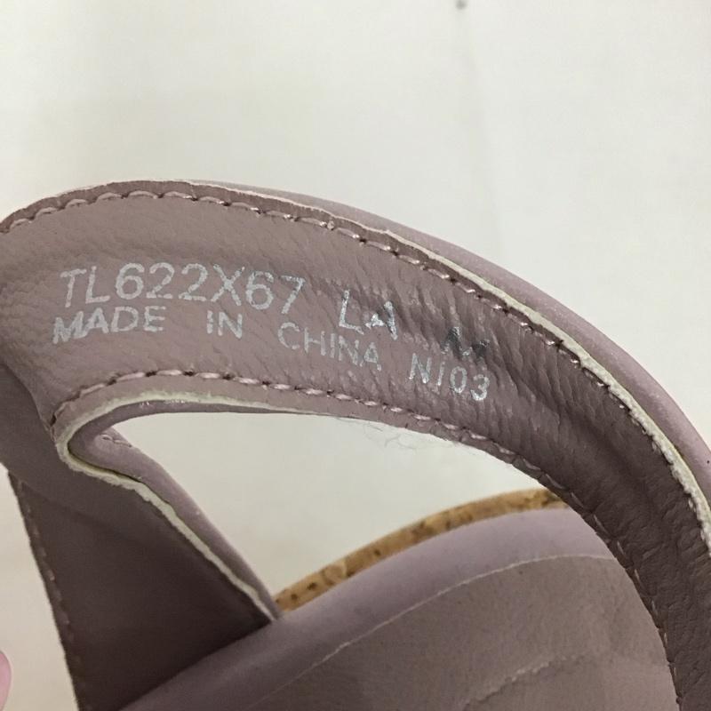 アクシーズファム axes femme サンダル サンダル ウエッジソール プリーツフリルサンダル ストラップ M 無地 紫 / パープル / レディース USED 古着 中古 10126153