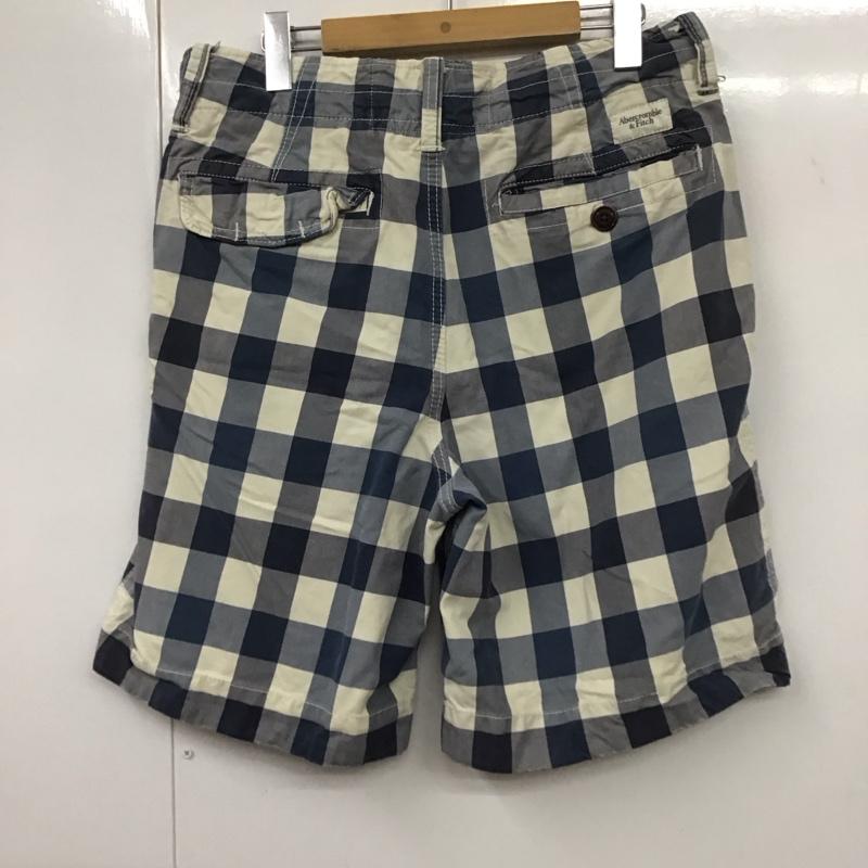 アバクロンビーアンドフィッチ ABERCROMBIE&FITCH パンツ ショートパンツ ショートパンツ ハーフパンツ カジュアルパンツ 30インチ チェック 白 / ホワイト / X 水色 / ライトブルー / メンズ USED 古着 中古 10132004
