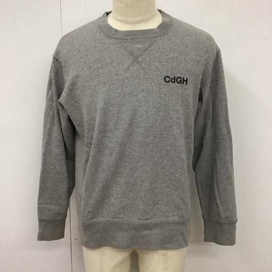 コムデギャルソンオム COMME des GARCONS HOMME トレーナー 長袖 長袖トレーナー スウェット クルーネック リブスウェットカットソー S ロゴ、文字 灰 / グレー /  メンズ USED 古着 中古 10117629