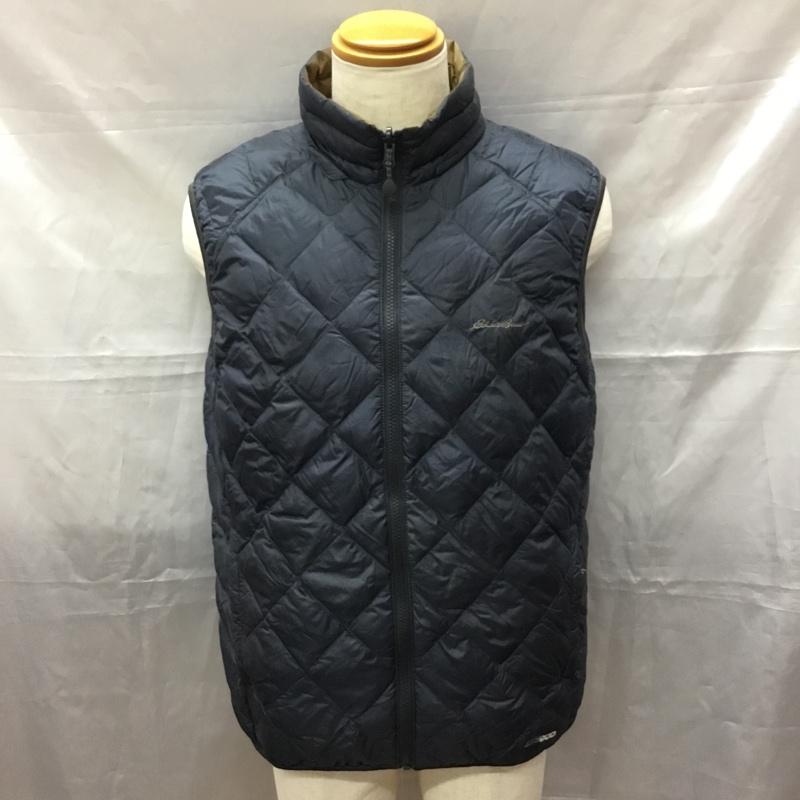 エディーバウアー Eddie Bauer ベスト ベスト ダウンベスト リバーシブル M 無地 紺 / ネイビー / X 茶 / ブラウン / メンズ USED 古着 中古 10111852