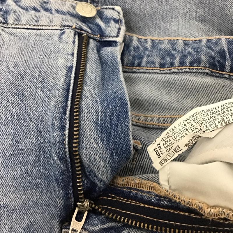 ザラ ZARA スカート ひざ丈スカート デニムスカート M 無地 水色 / ライトブルー / レディース USED 古着 中古 10137163