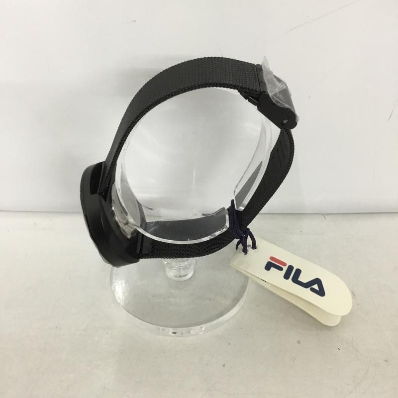 フィラ FILA 腕時計 アナログ(クォーツ式) 38-161 箱有 ロゴ、文字 黒 / ブラック / レディース USED 古着 中古 10134941
