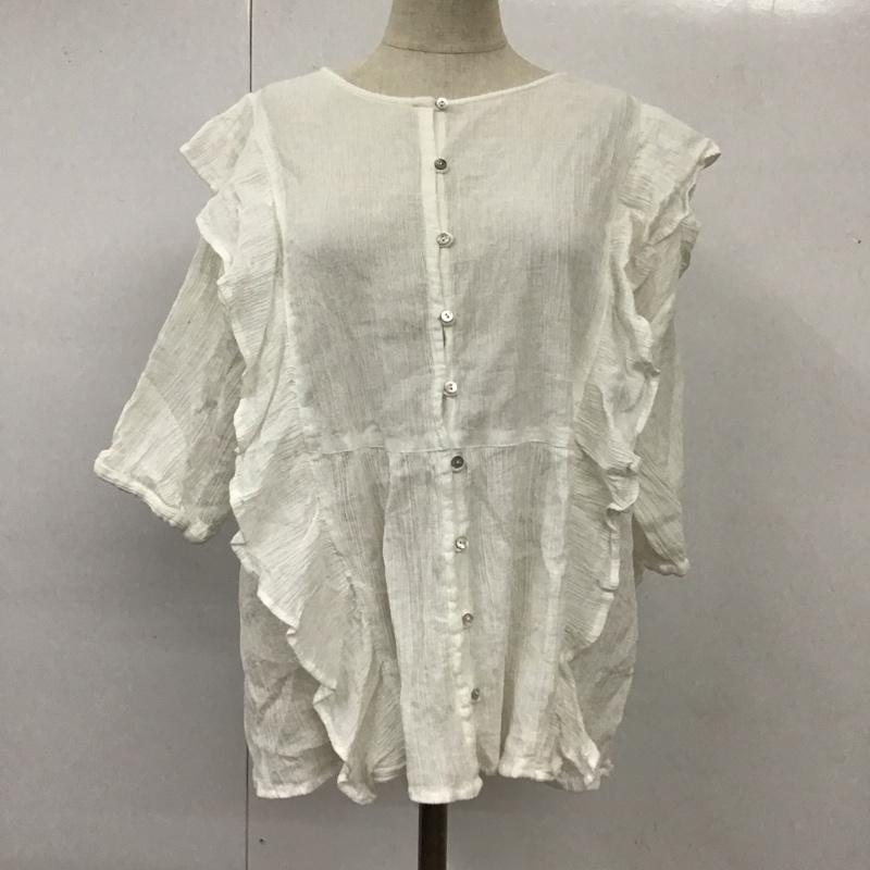 サマンサモスモス Samansa Mos2 カットソー 半袖 半袖カットソー 無地Tシャツ 前開きシャツ FREE 無地 白 / ホワイト / レディース USED 古着 中古 10110326