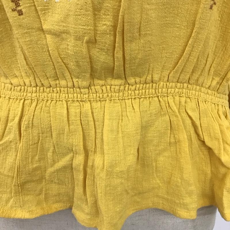 ローリーズファーム LOWRYS FARM カットソー 半袖 M 刺繍 黄 / イエロー /  レディース USED 古着 中古 10114001