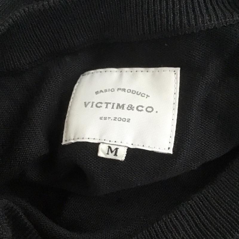 ヴィクティム VICTIM&CO. ニット、セーター 七分袖 Vネックセーター 七分丈ニットカットソー カジュアルカットソー M 無地 黒 / ブラック / メンズ USED 古着 中古 10106742