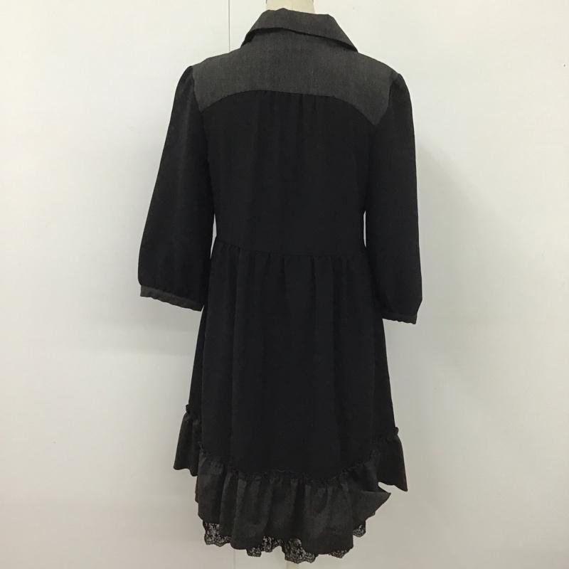 アクシーズファム axes femme ワンピース ひざ丈スカート SV361X04 フリル M レース柄 黒 / ブラック / レディース USED 古着 中古 10112572