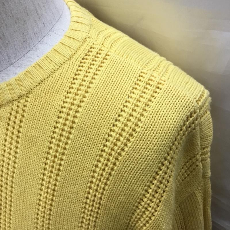 チャップス CHAPS ニット、セーター 長袖 長袖ニットカットソー ニット セーター クルーネックニット L ロゴ、文字 黄 / イエロー / メンズ USED 古着 中古 10120449