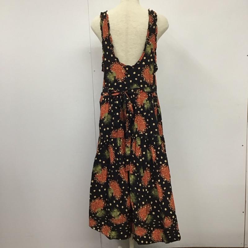 ピンクハウス PINK HOUSE ワンピース ロングスカート PO134FS10 ノースリーブ ジャンパースカート 花柄 黒 / ブラック / レディース USED 古着 中古 10133359