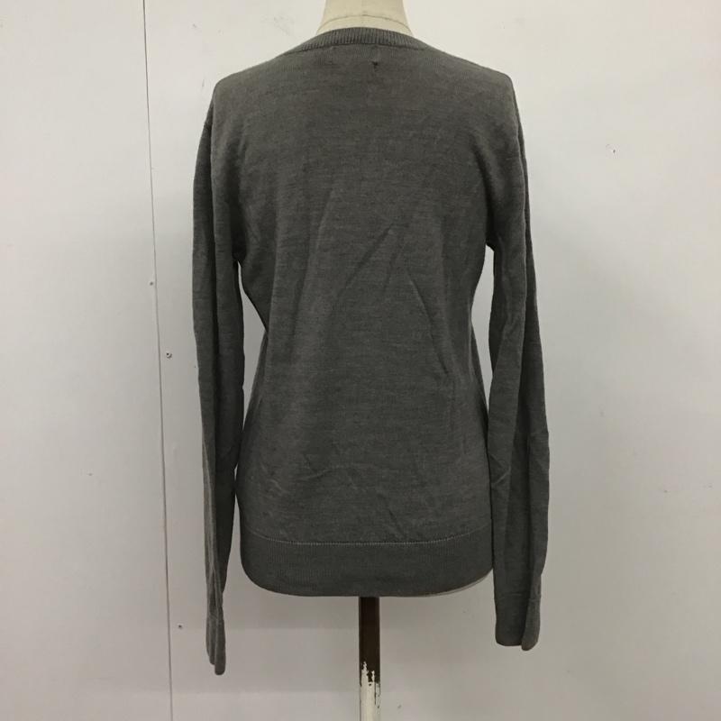 ポロラルフローレン POLO RALPH LAUREN ニット、セーター 長袖 ウール Vネック M ワンポイント 灰 / グレー / レディース USED 古着 中古 10122857