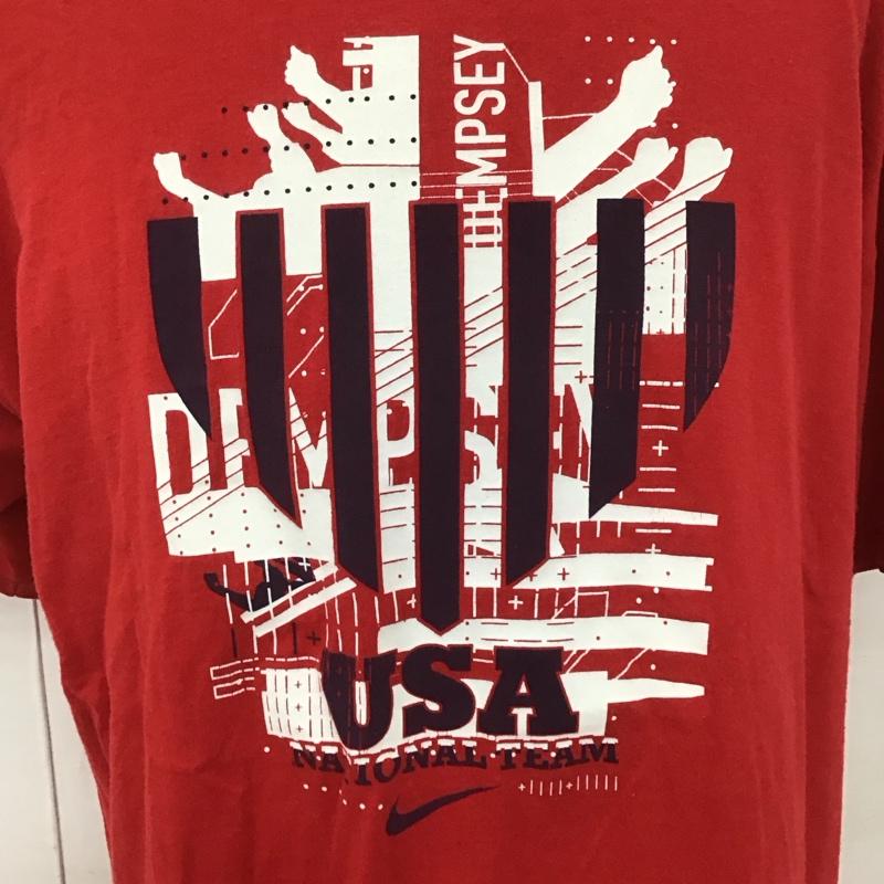 ナイキ NIKE Tシャツ 半袖 半袖カットソー プリントTシャツ クルーネックカットソー スポーツウェア L プリント 赤 / レッド / メンズ USED 古着 中古 10107211