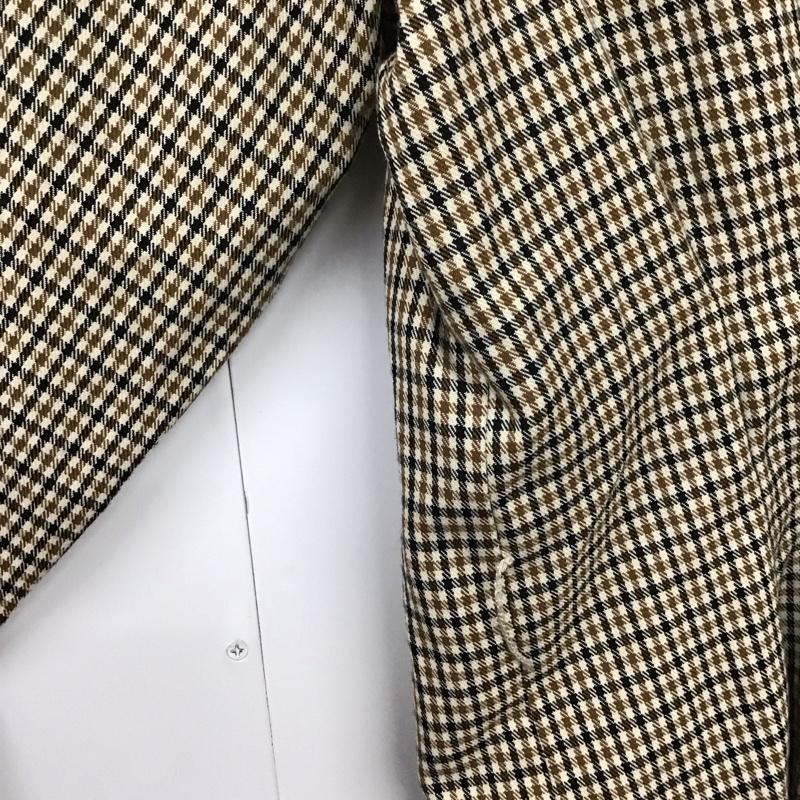 インデックス index シャツ、ブラウス 長袖 C58-87011 Vネック ノーカラー ウエストタック M チェック 黒 / ブラック / X 茶 / ブラウン / X アイボリー / アイボリー / レディース USED 古着 中古 10131328