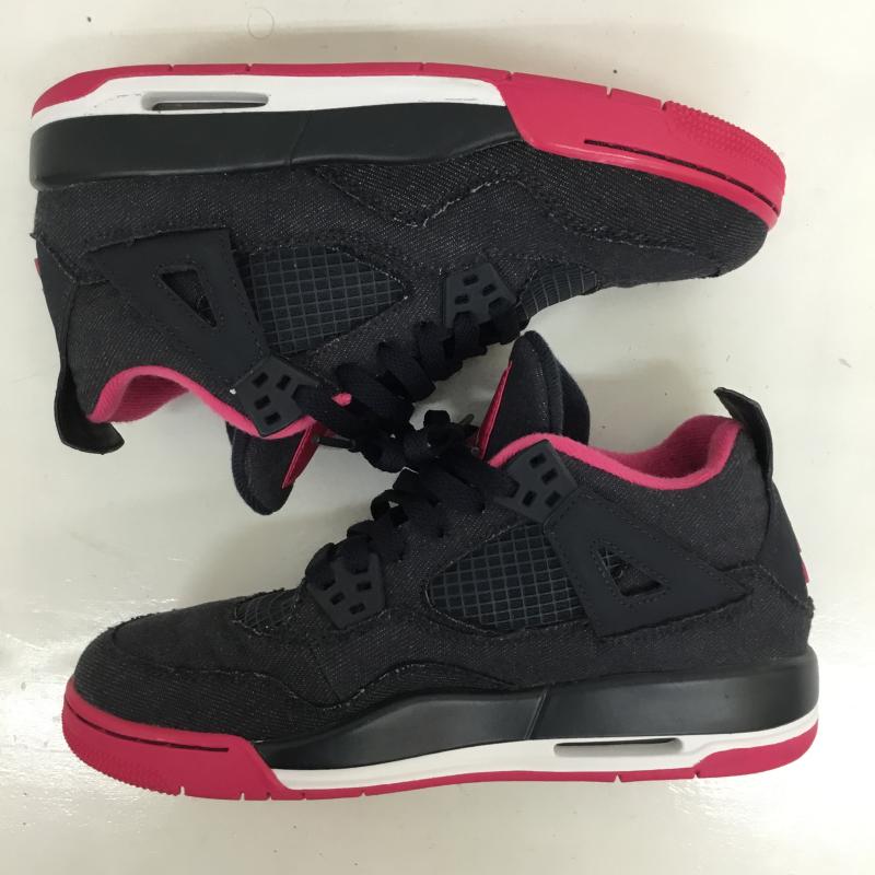 ナイキ NIKE スニーカー スニーカー 487724-408 Nike GS Air Jordan 4 Retro Denim 24.0cm 無地 紺 / ネイビー / X 桃 / ピンク / レディース USED 古着 中古 10130252