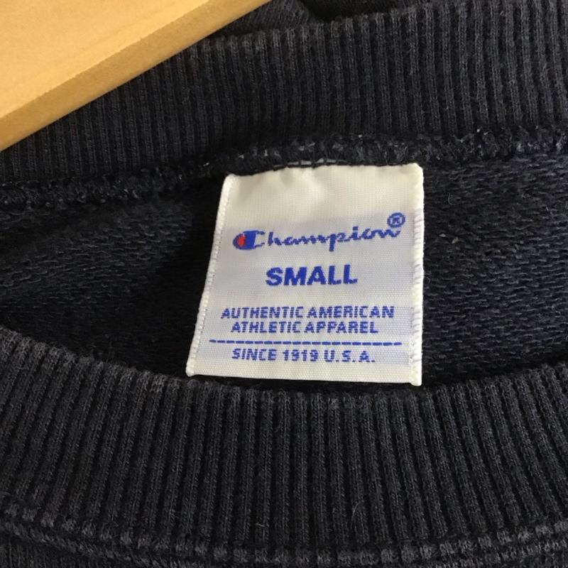 チャンピオン Champion トレーナー 長袖 c3-h004 ベーシッククルーネックスウェットシャツ トレーナー プリントスウェット S ロゴ、文字 紺 / ネイビー / メンズ USED 古着 中古 10108478