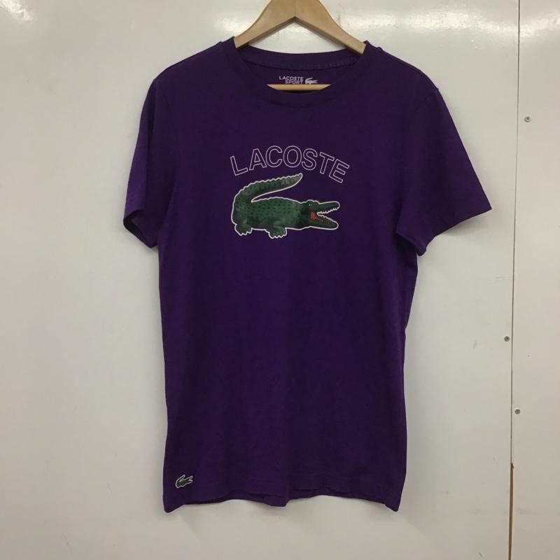ラコステ LACOSTE Tシャツ 半袖 半袖カットソー プリントTシャツ クルーネックカットソー S ロゴ、文字 紫 / パープル / メンズ USED 古着 中古 10138903