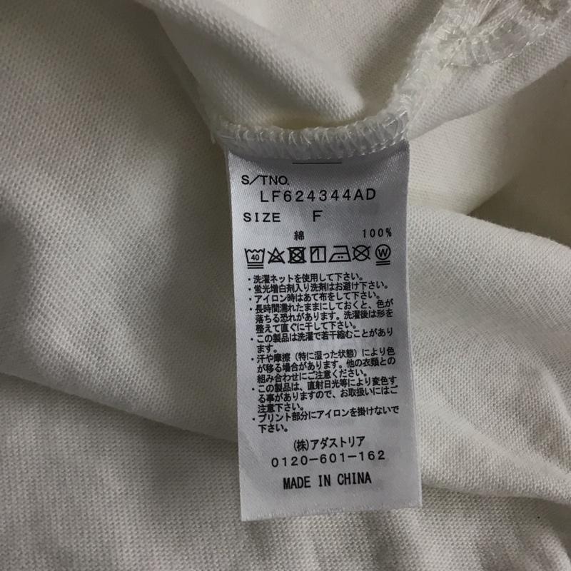 ローリーズファーム LOWRYS FARM カットソー 半袖 LF624344AD オーバーサイズ FREE ロゴ、文字 白 / ホワイト / レディース USED 古着 中古 10141982