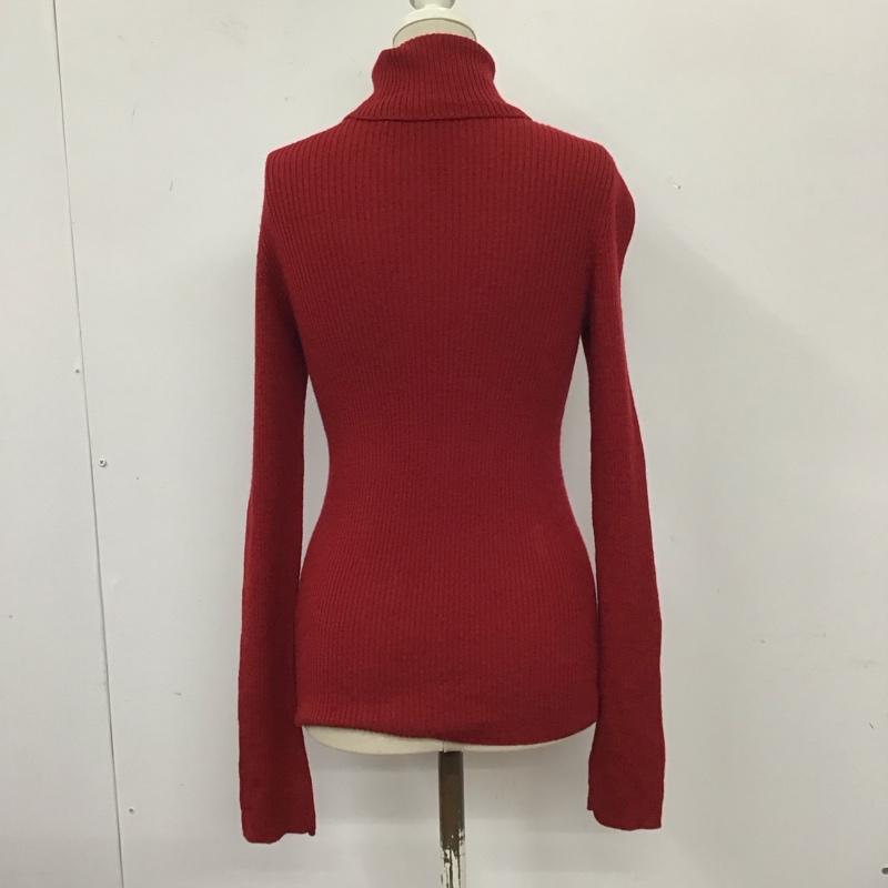 バーバリーブルーレーベル BURBERRY BLUE LABEL ニット、セーター 長袖 FBF29-569-15 タートルネック リブ 38 ワンポイント 赤 / レッド /  レディース USED 古着 中古 10115481