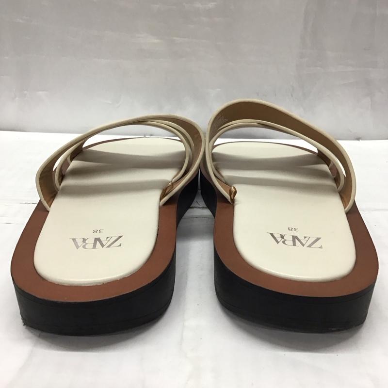 ザラ ZARA サンダル サンダル 3603 910 001 フラットサンダル 38 無地 白 / ホワイト / レディース USED 古着 中古 10115831