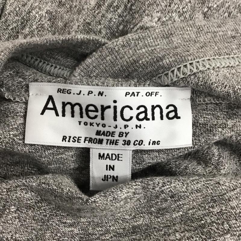 アメリカーナ AMERICANA カットソー 長袖 FOOT BALL TEE 後ろVネック丸胴 ワンポイント 灰 / グレー / レディース USED 古着 中古 10122465