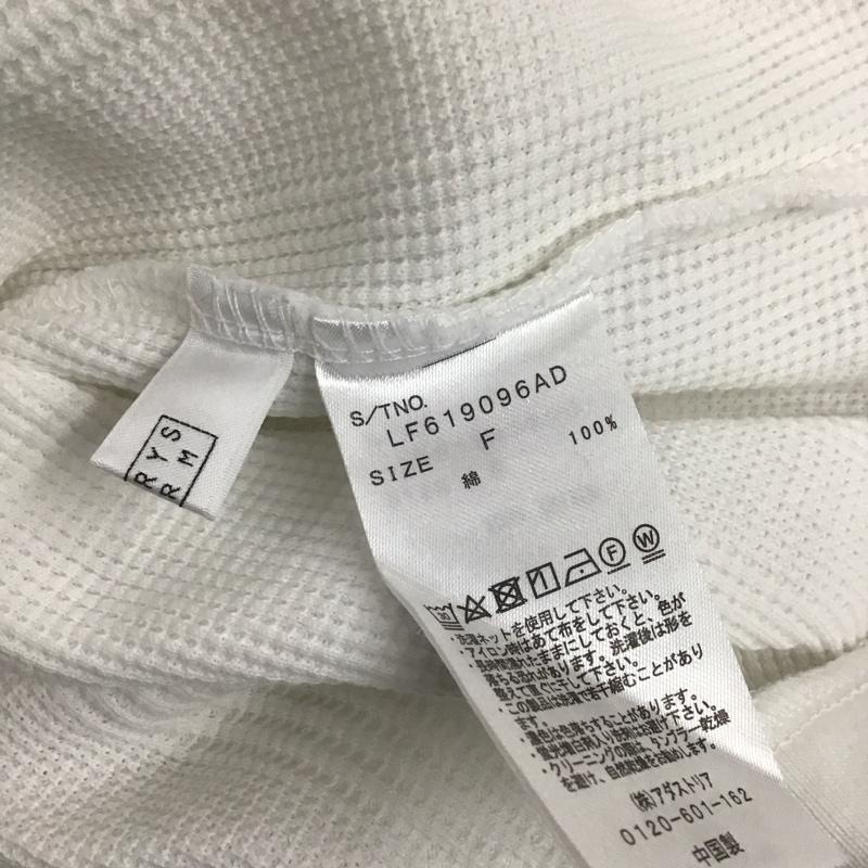 ローリーズファーム LOWRYS FARM カットソー 半袖 LF619096AD ヘンリーネック FREE 無地 白 / ホワイト /  レディース USED 古着 中古 10108162
