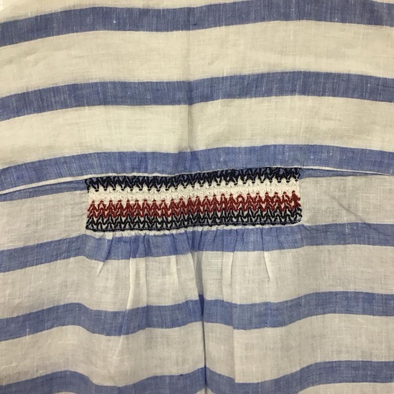 トミーヒルフィガー TOMMY HILFIGER シャツ、ブラウス 長袖 4 ワンポイント 白 / ホワイト / X 青 / ブルー / レディース USED 古着 中古 10139140