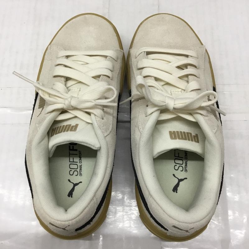 プーマ PUMA スニーカー スニーカー 391942-01 スマッシュ プラットフォーム 23cm 23.0cm ロゴ、文字 黒 / ブラック / X ベージュ / ベージュ / レディース USED 古着 中古 10119568