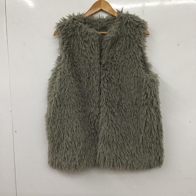 アズールバイマウジー AZUL BY MOUSSY ベスト ベスト 250GAc30-080H プードルフェイクファーベスト M 無地 灰 / グレー / レディース USED 古着 中古 10136643