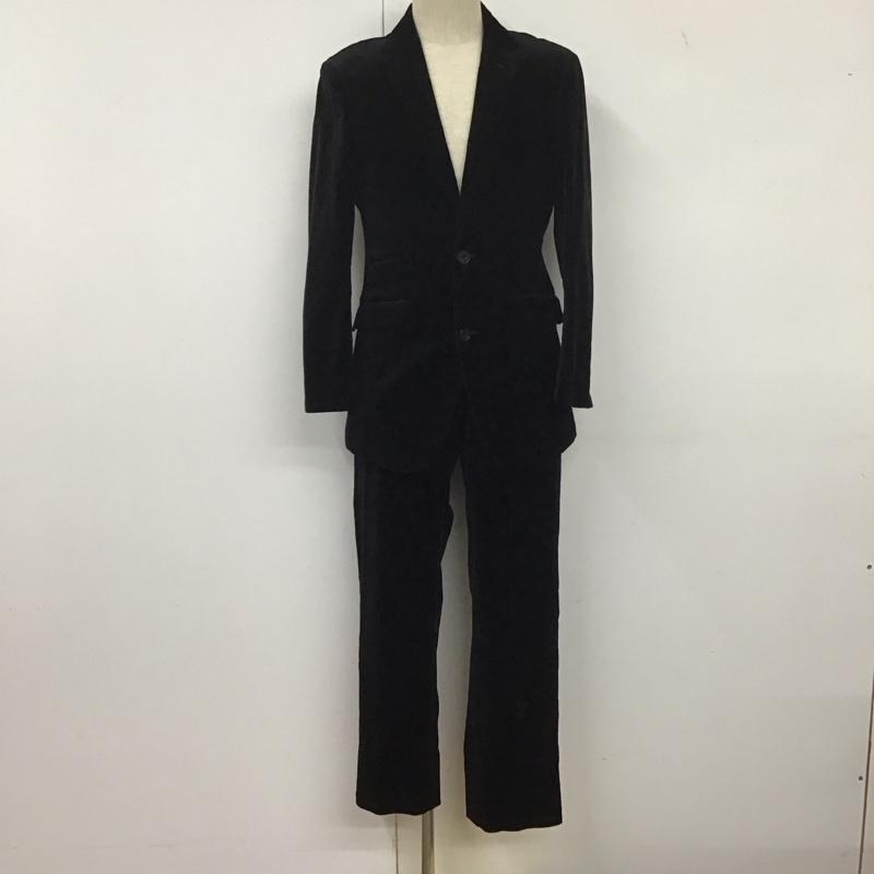 バーバリーブラックレーベル BURBERRY BLACK LABEL セットアップ セットアップ セットアップ コーデュロイジャケット アウター スラックス 2点セット S 無地 黒 / ブラック / レディース USED 古着 中古 10138404