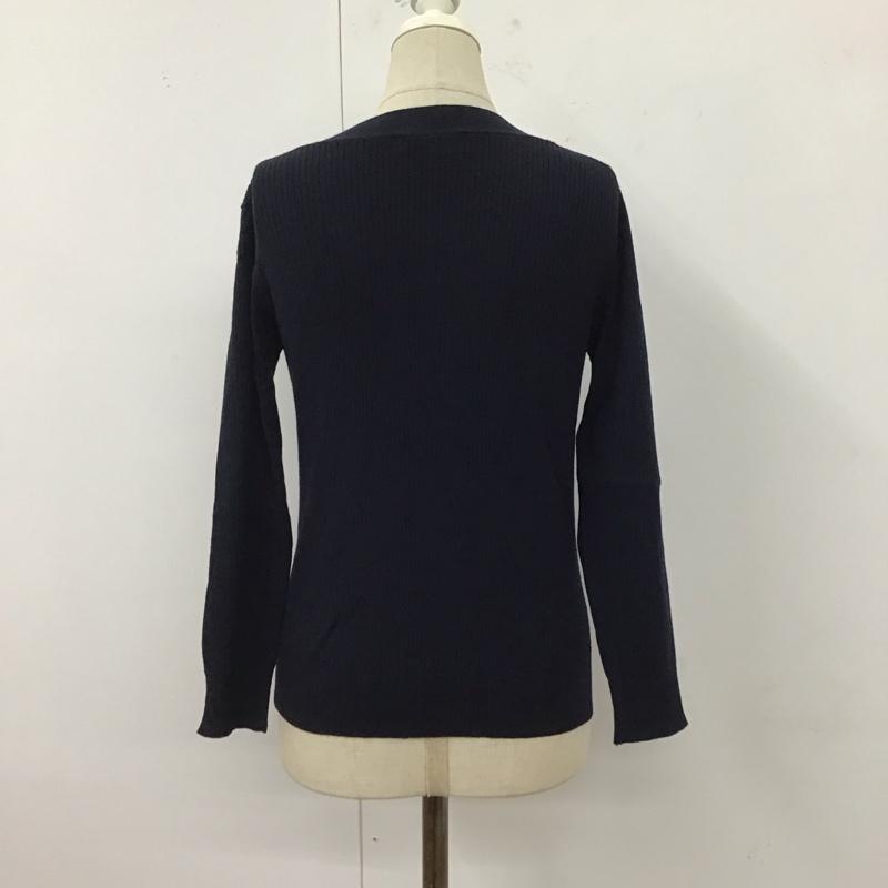 ユナイテッドアローズグリーンレーベルリラクシング UNITED ARROWS green label relaxing カーディガン 長袖 3528-119-0639 長袖カーディガン 長袖カットソー ノーカラージャケット 前開カーディガン FREE 無地 紺 / ネイビー / レディース USED 古着 中古 10122522