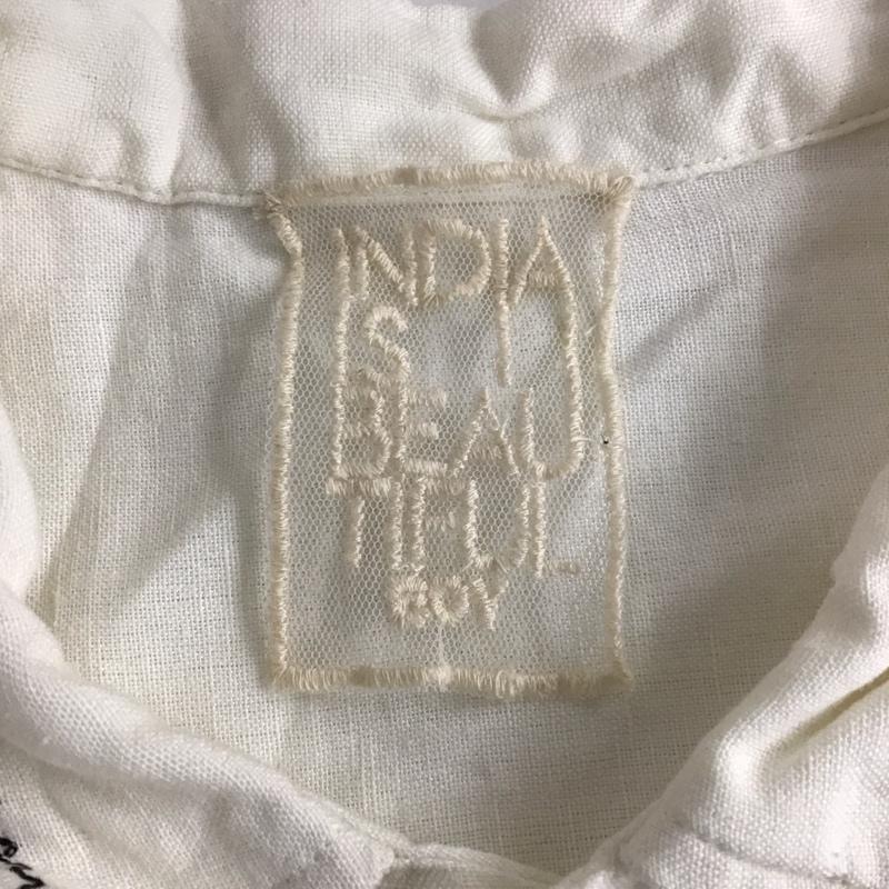 ニコアンド niko and... シャツ、ブラウス 半袖 半袖シャツ カラーシャツ 半袖カットソー 刺繍シャツ M 刺繍 白 / ホワイト / レディース USED 古着 中古 10110245