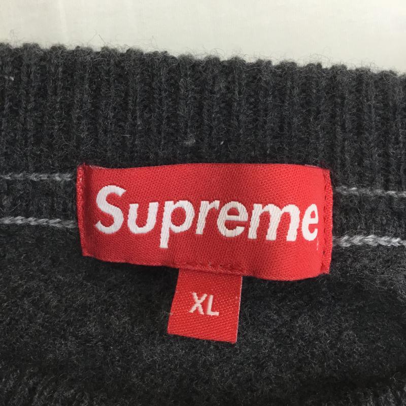 シュプリーム Supreme ニット、セーター 長袖 20AW Stone Washed Sweater ストーン ウォッシュド セーター XL ロゴ、文字 ダークグレー / ダークグレー / メンズ USED 古着 中古 10105905