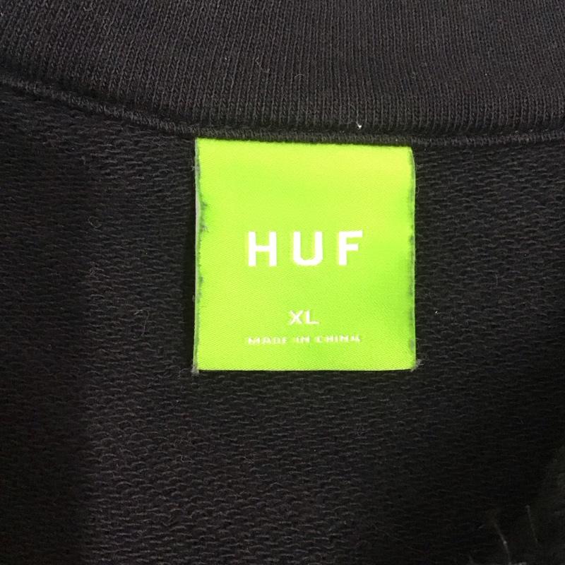 ハフ HUF トレーナー 長袖 ハーフジップ スウェット 20周年 XL ロゴ、文字 黒 / ブラック / X 緑 / グリーン / X アイボリー / アイボリー / メンズ USED 古着 中古 10112399