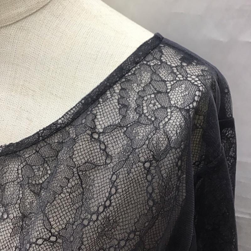ページボーイ PAGEBOY カットソー 長袖 PB460034ND シアー レース チュール FREE レース柄 黒 / ブラック / レディース USED 古着 中古 10116956