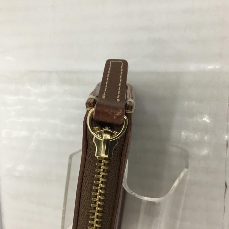 ツチヤカバン 土屋鞄 財布 コンパクト財布 ディアリオ ハンディLファスナー レザー 箱有 無地 茶 / ブラウン / メンズ USED 古着 中古 10123642