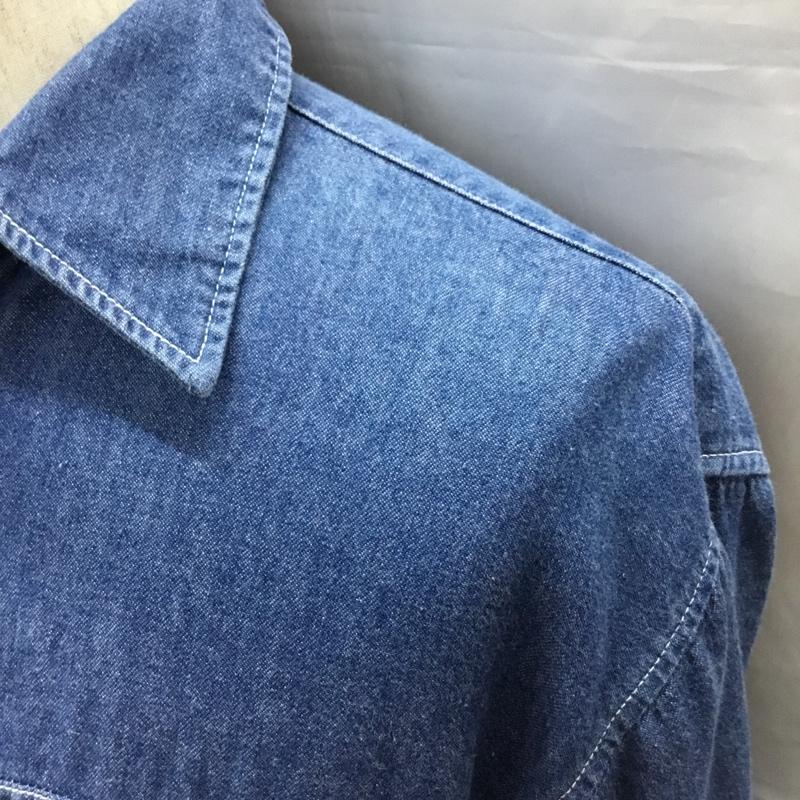 ポロクラブ POLOCLUB シャツ、ブラウス 長袖 長袖シャツ カラーシャツ ポケットシャツ 長袖カットソー デニムシャツ ロゴ、文字 インディゴ / インディゴ /  メンズ USED 古着 中古 10113315