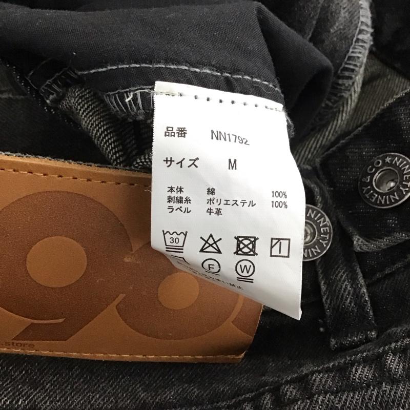 ナインティナインティ 9090 パンツ デニム、ジーンズ nn1792 デニムパンツ ワイドパンツ カジュアルパンツ M ロゴ、文字 ダークグレー / ダークグレー / メンズ USED 古着 中古 10150740
