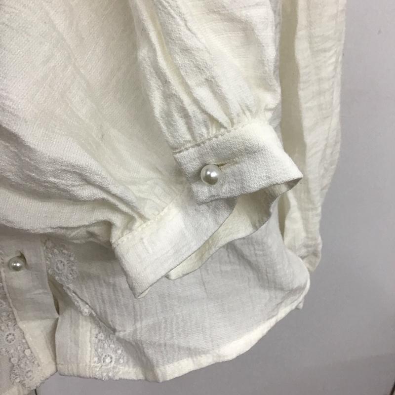 ザラ ZARA シャツ、ブラウス 長袖 3564 183 251 ビッグカラー レース M 無地 アイボリー / アイボリー / レディース USED 古着 中古 10106736