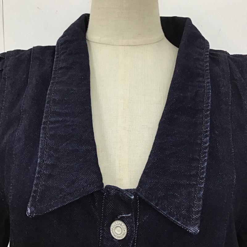 マウジー MOUSSY ワンピース ロングスカート 010ea711-5300 BIGCOLLARMIDIドレス 半袖デニムワンピース 前開シャツロングワンピース 2 無地 インディゴ / インディゴ / レディース USED 古着 中古 10122838