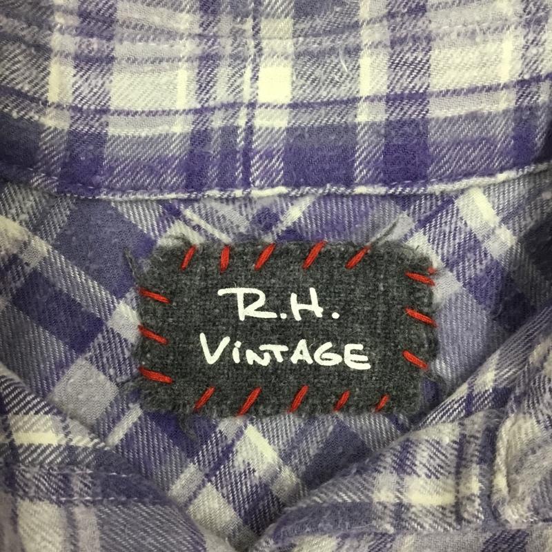ロンハーマンヴィンテージ RonHerman VINTAGE シャツ、ブラウス 長袖 211070327-1079 胸ポケット コットン S チェック 白 / ホワイト / X 紫 / パープル / レディース USED 古着 中古 10118741