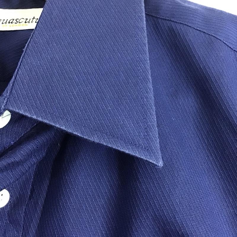 アクアスキュータム Aquascutum シャツ、ブラウス 長袖 長袖シャツ 無地シャツ カラーシャツ 無地 紺 / ネイビー / メンズ USED 古着 中古 10131170