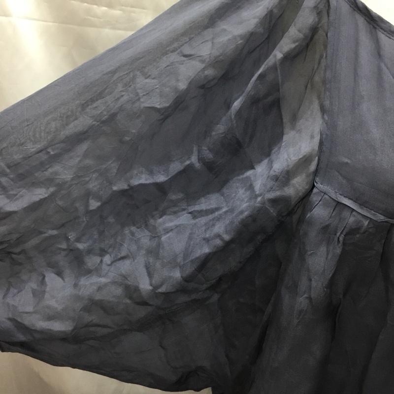 ザラウーマン ZARA WOMAN カットソー 半袖 半袖カットソー シアーシャツ ワイドネックカットソー M 無地 紺 / ネイビー /  レディース USED 古着 中古 10112255