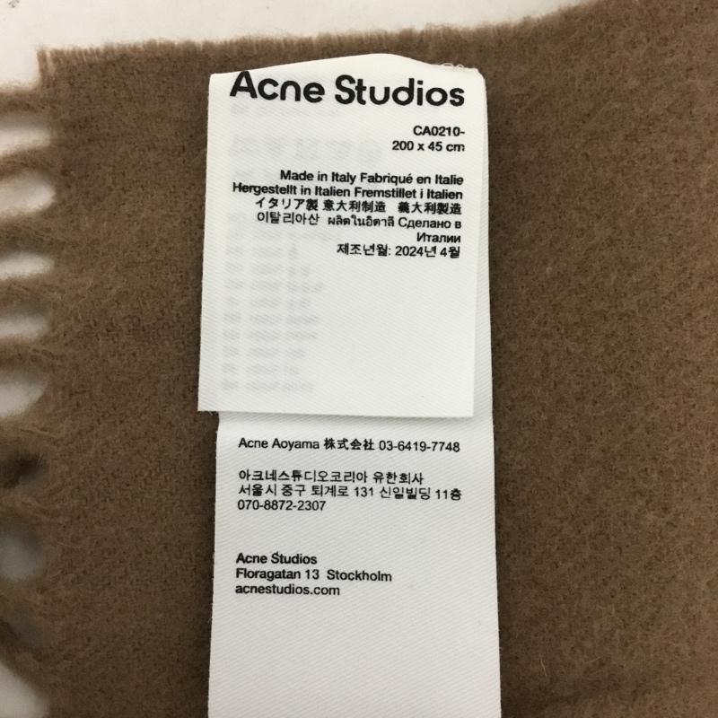 アクネストゥディオズ Acne Studios マフラー マフラー CA0210 ウール フリンジ ロゴ、文字 茶 / ブラウン / レディース USED 古着 中古 10125096
