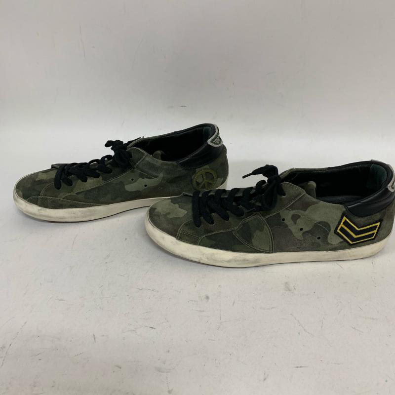 フィリップモデル PHILIPPE MODEL スニーカー スニーカー カモフラージュ柄・迷彩 X ロゴ、文字 緑 / グリーン / X 白 / ホワイト / メンズ USED 古着 中古 10011789