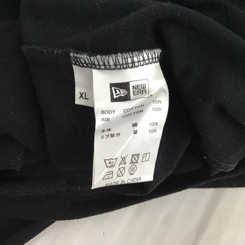 ニューエラ NEW ERA Tシャツ 半袖 半袖カットソー プリントTシャツ クルーネックカットソー XL ロゴ、文字 黒 / ブラック / メンズ USED 古着 中古 10123705