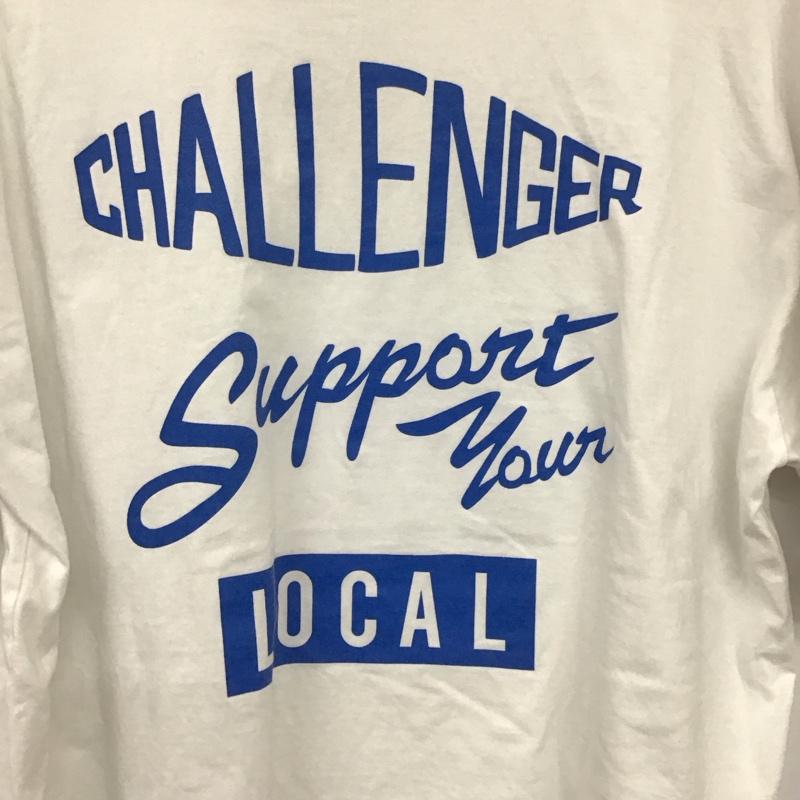 チャレンジャー CHALLENGER Tシャツ 半袖 半袖カットソー プリントTシャツ クルーネックカットソー XXL ロゴ、文字 白 / ホワイト / メンズ USED 古着 中古 10137358