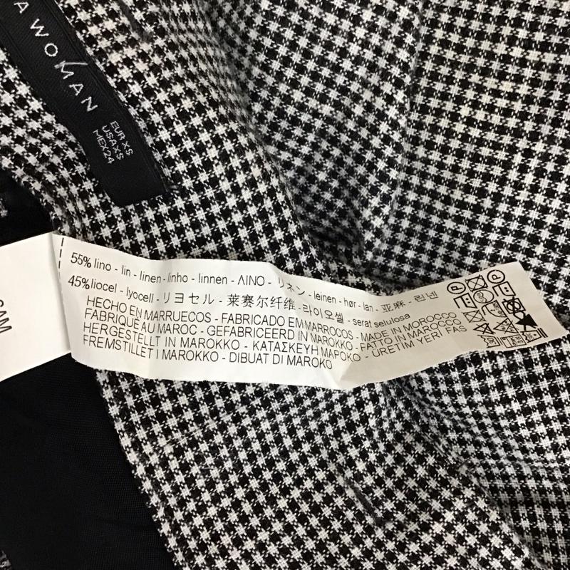ザラ ZARA パンツ スラックス スラックスパンツ ワイドパンツ チェックパンツ カジュアルパンツ XS チェック 白 / ホワイト / X 黒 / ブラック / レディース USED 古着 中古 10115957