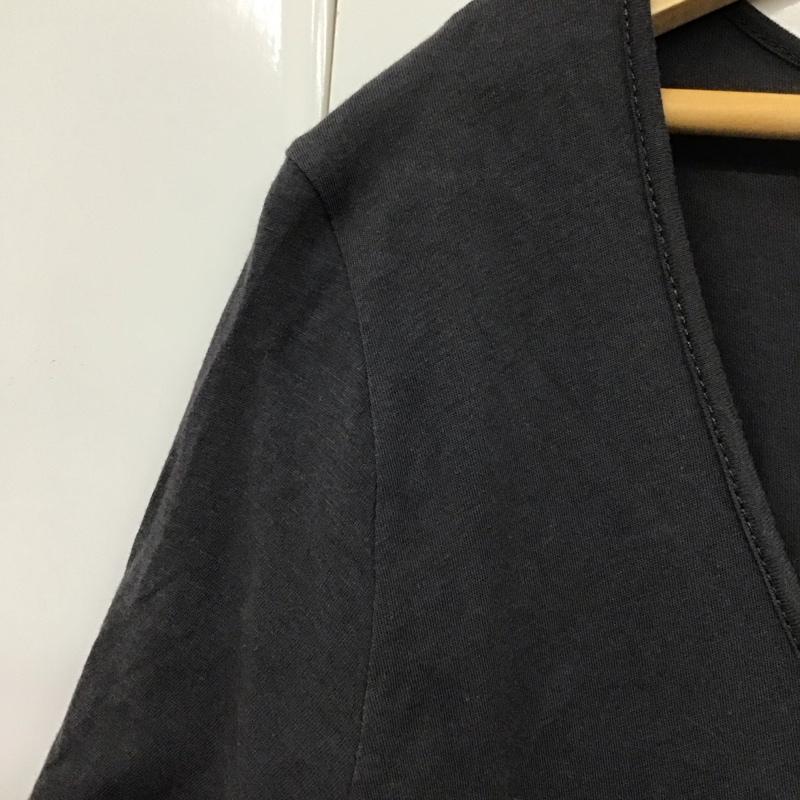 ディーゼル DIESEL Tシャツ 半袖 Uネック ロング丈 XS プリント チャコールグレー / チャコールグレー / レディース USED 古着 中古 10130592