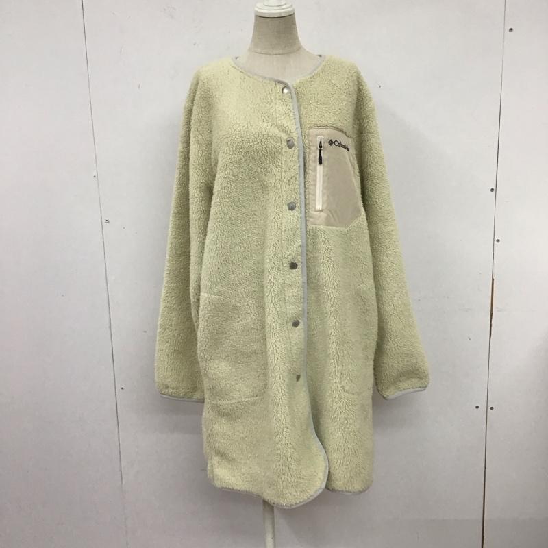 コロンビア Columbia ジャケット、上着 ジャケット、ブレザー 220 PL3228 シカゴアベニュージャケット ノーカラー ボア XL ロゴ、文字 アイボリー / アイボリー / レディース USED 古着 中古 10109027