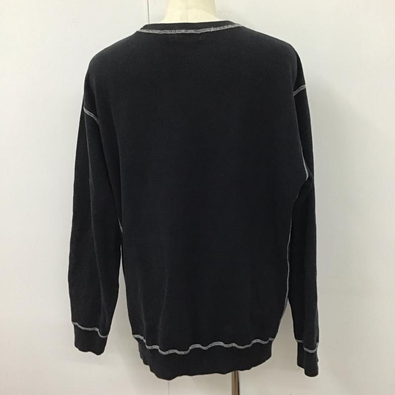 エクストララージ XLARGE トレーナー 長袖 長袖トレーナー スウェット クルーネック リブスウェットカットソー XL ロゴ、文字 黒 / ブラック /  メンズ USED 古着 中古 10119916